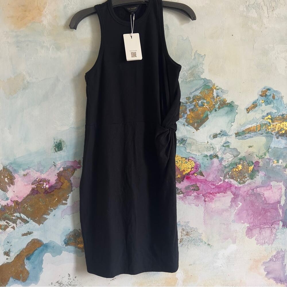 NWT Ted Baker black tank sleeveless dresses fitted knit size 4 6 small - Picture 4 of 5